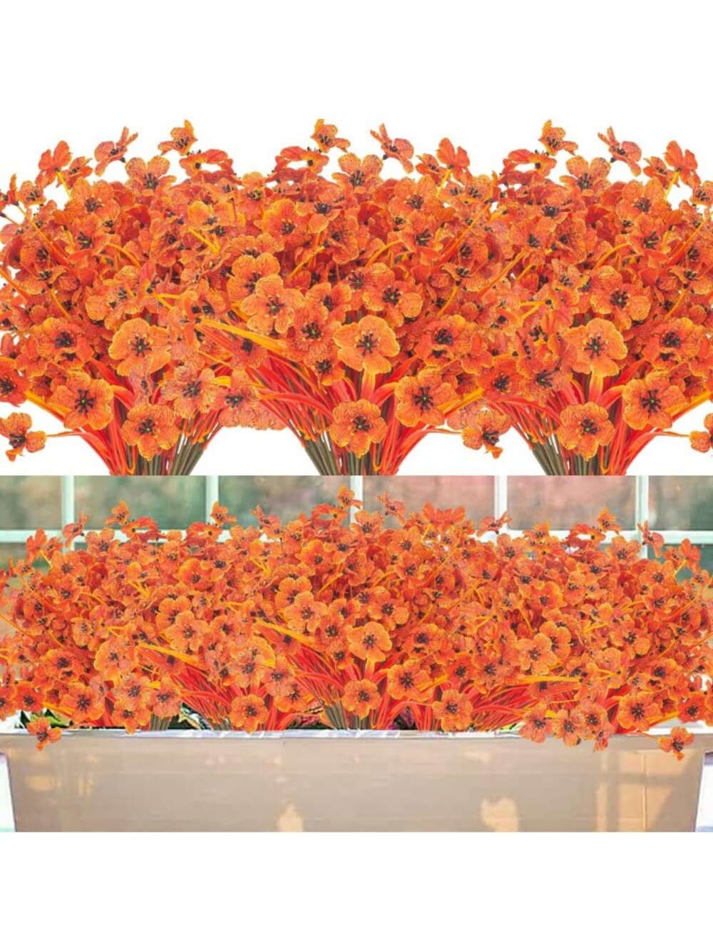 Realistic Artificial Fall Flowers - Weather-Resistant Faux Plants for Outdoor